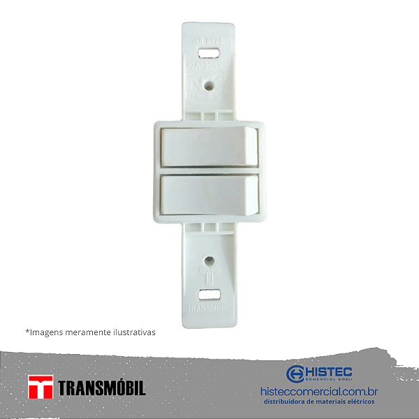 2 INTERRUPTORES PARALELOS PARA CONDULETE 10A 250V 14010 BR TRANSMOBIL