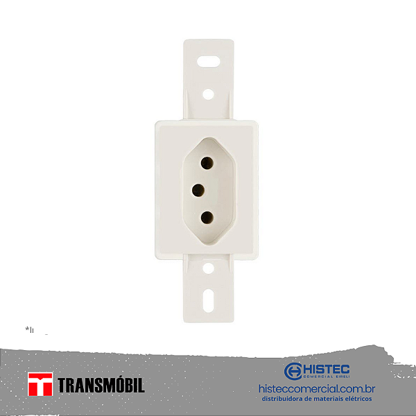 TOMADA CONDULETE 2P+T RETANGULAR 10A 250V BRANCA 23080 TRANSMOBIL
