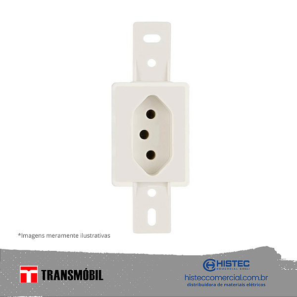 TOMADA CONDULETE 2P+T RETANGULAR 20A 250V BRANCO 24084 TRANSMOBIL