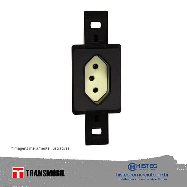 TOMADA CONDULETE 2P+T RETANGULAR 20A 250V PRTO/VERDE 24085 TRANSMOBIL