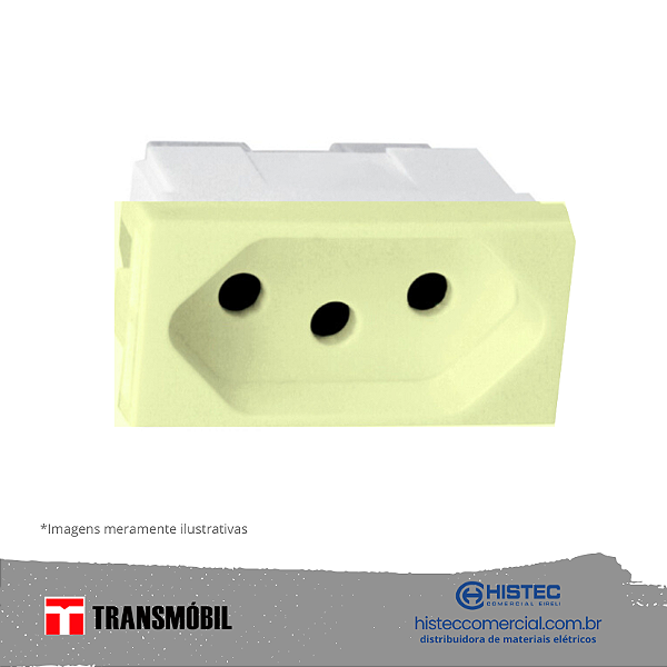 MÓDULO TOMADA 3P 10A 250V VERDE 25030 NBR14136 TRANSMOBIL