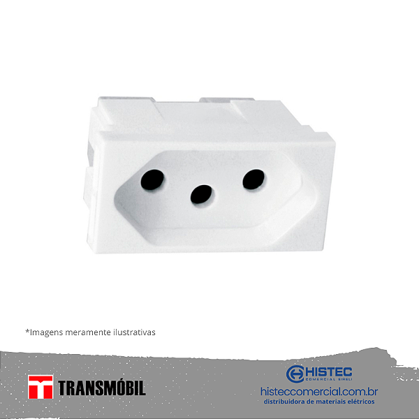 MÓDULO TOMADA 3P 20A 250V BRANCO 25033 NBR14136 TRANSMOBIL
