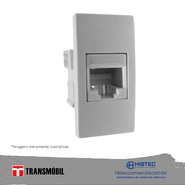 MÓDULO TOMADA TELEFONE RJ11 1 LINHA 25026 TRANSMOBIL