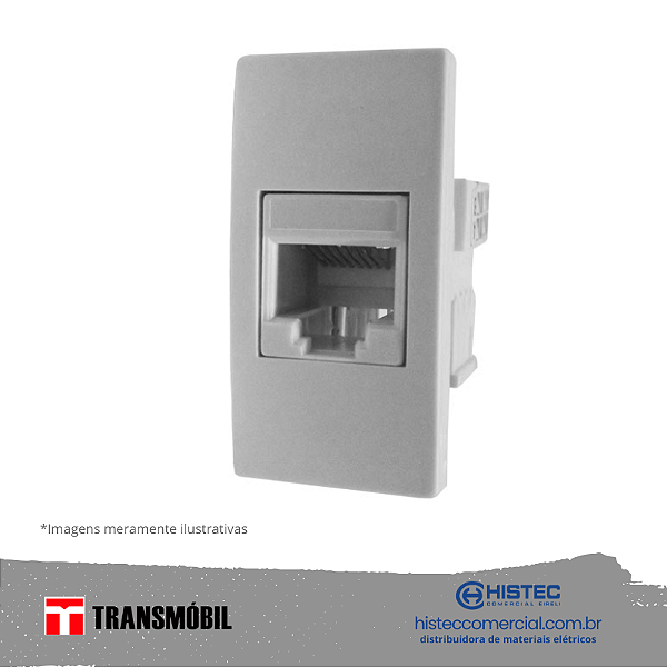 MÓDULO TOMADA TELEFONE RJ11 2 LINHAS 25029 TRANSMOBIL