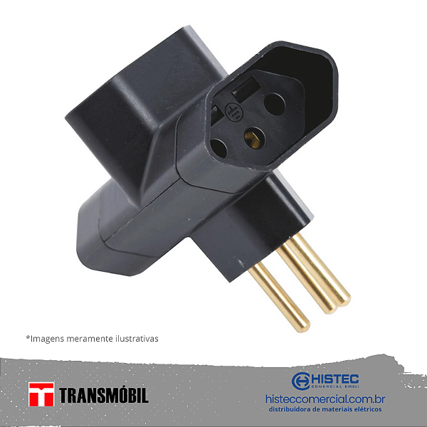 PLUG 3 SAIDAS "T" NBR14136 2P+T 10A 250V 11547 PT TRANSMOBIL