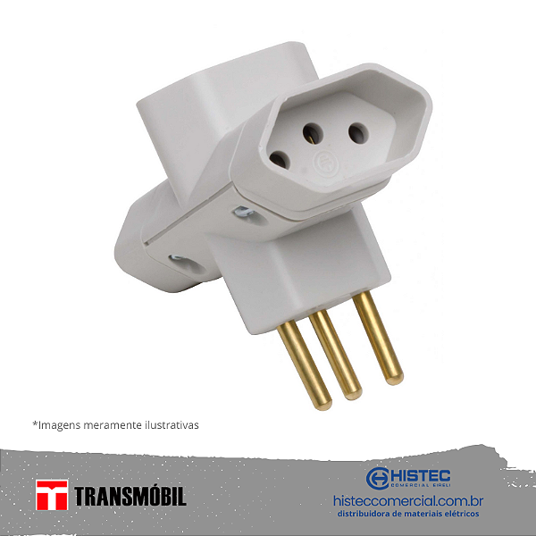 PLUG 3 SAIDAS "T" NBR14136 2P+T 10A 250V 11548 CZ TRANSMOBIL