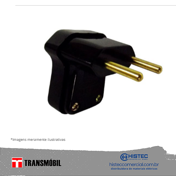 PLUG MACHO COM PRENSA CABO 2P 20A 250V PT 11104 PT TRANSMOBIL