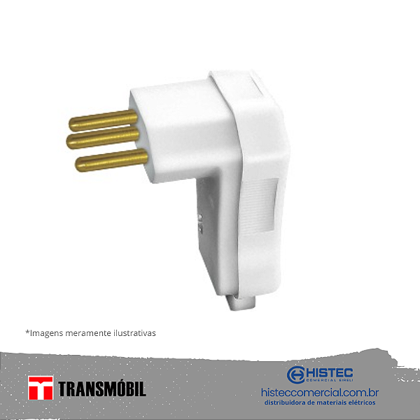 PLUG MACHO COM PRENSA CABO 2P+T 20A 250V BR 11108 TRANSMOBIL