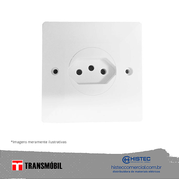 TOMADA 3P 20A 250V NBR SISTEMA "X" BRANCO 13033 TRANSMOBIL