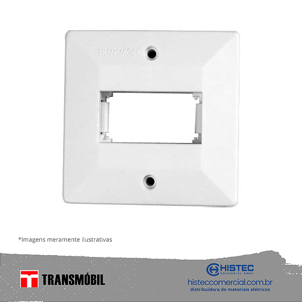 PLACA 75X75 PARA 1 MODULO SISTEMA "X" BRANCO 13137 TRANSMOBIL