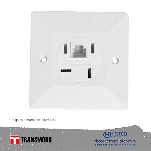 TOMADA TELEFONE COM RJ SISTEMA "X" BRANCO 13315 TRANSMOBIL