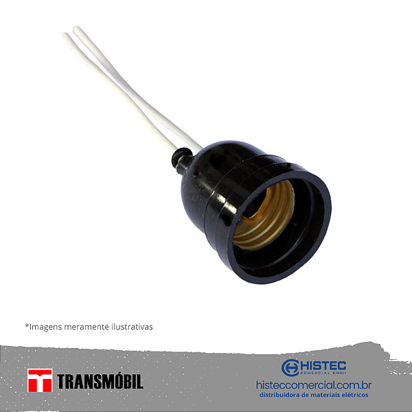SOQUETE DE NYLON COM RABICHO E-27 2A 250V PT 29106 TRANSMOBIL