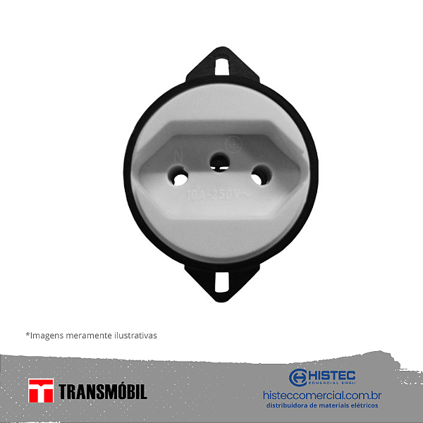 TOMADA PISO 2P+T 10A 250V BR 23074N NBR-14136 TRANSMOBIL