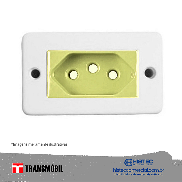 TOMADA SOBREPOR 2P+T 10A VD 17018 NBR14136 TRANSMOBIL