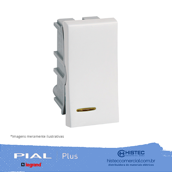 INTERRUPTOR SIMPLES 1 MODULO COM LUZ PIALPLUS 611020
