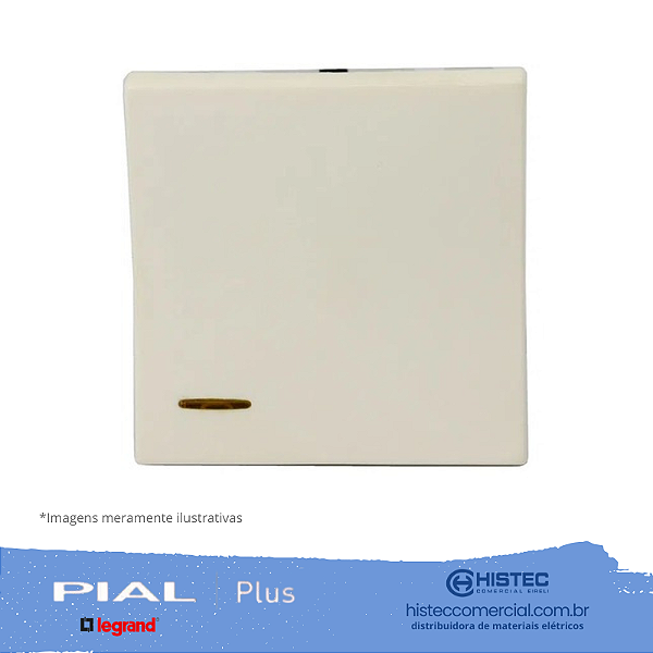 INTERRUPTOR SIMPLES 2 MODULOS COM LUZ PIALPLUS 612020