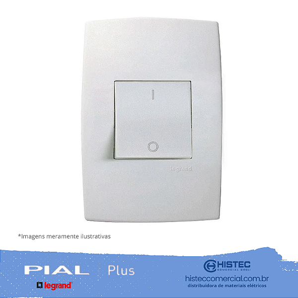 CONJUNTO INTERRUPTOR BIPOLAR SIMPLES 25A 4x2 PIALPLUS 612116