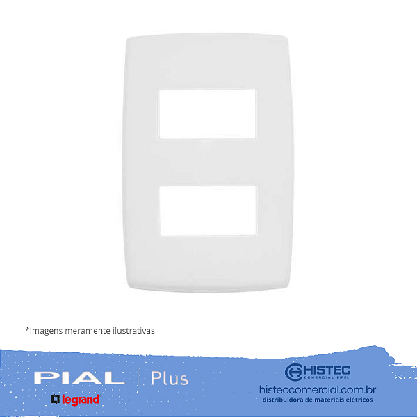 PLACA COM 2 POSTOS HORIZONTAIS SEPARADOS 4x2 PIALPLUS 618506