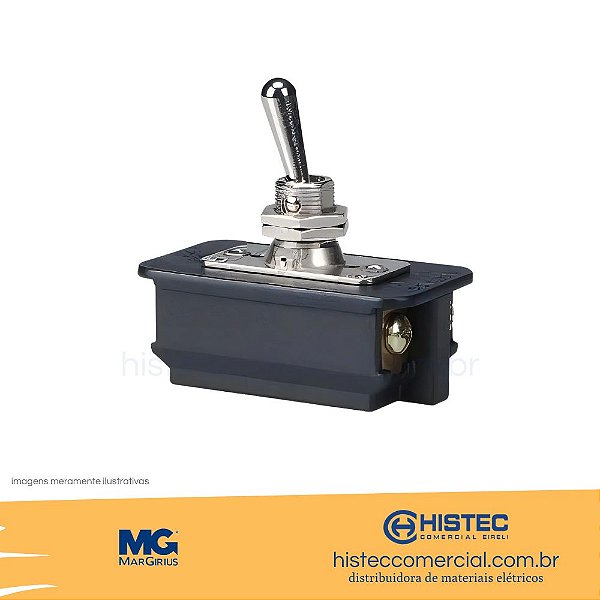 Chave Liga E Desliga 2P 20A-250V Cs-301A S/Ss Alavanca Metálica Margirius