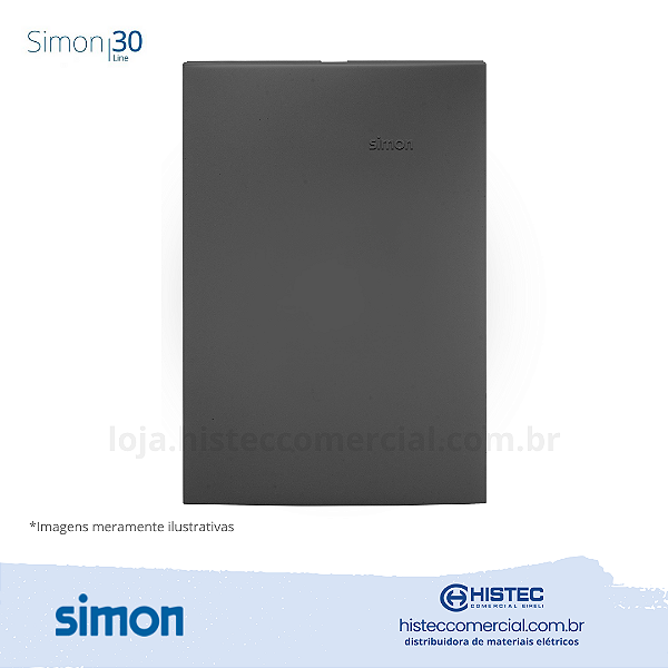 PLACA 4x2 CEGA+SUPORTE GRAFITE SIMON 30 LINE 300900-38