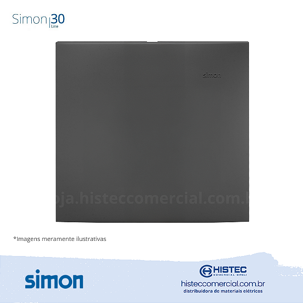 PLACA 4x4 CEGA+SUPORTE GRAFITE SIMON 30 LINE 300900-58