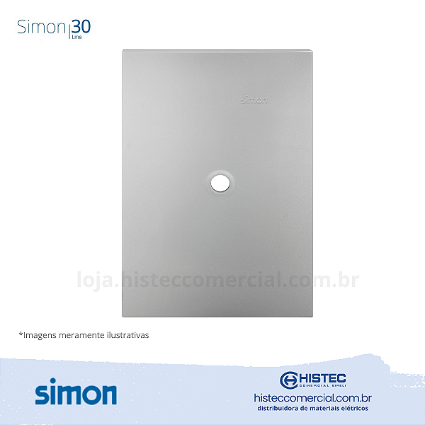 PLACA 4x2 SAIDA FIO+SUPORTE ALUMINIO SIMON 30 LINE 300901-34
