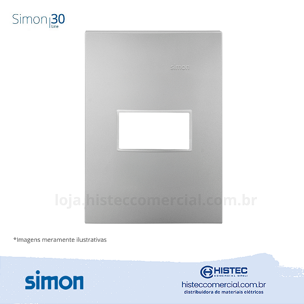 PLACA 4x2 1P+SUPORTE ALUMINIO SIMON 30 LINE 300911-34
