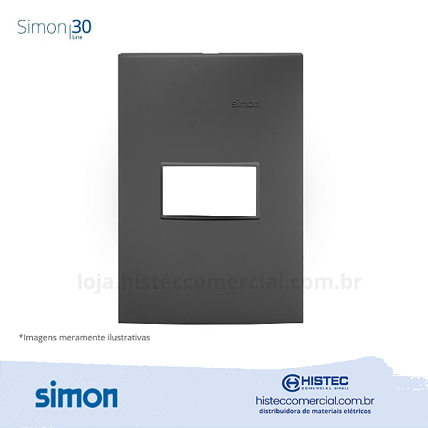 PLACA 4x2 1P+SUPORTE GRAFITE SIMON 30 LINE 300911-38