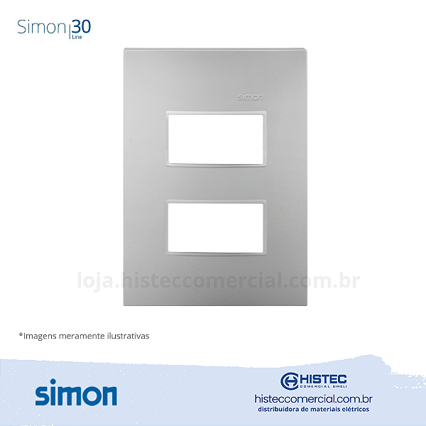 PLACA 4x2 2P SEPARADO+SUPORTE ALUMINIO SIMON 30 LINE 300912-34