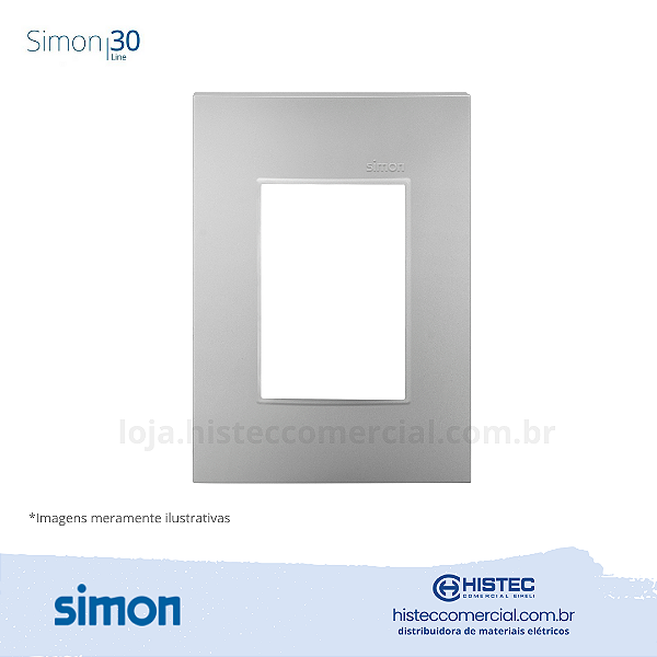 PLACA 4x2 3P+SUPORTE ALUMINIO SIMON 30 LINE 300913-34