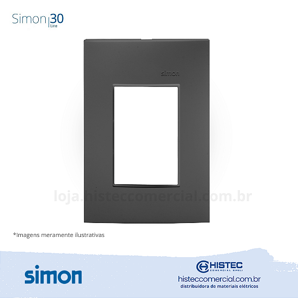 PLACA 4x2 3P+SUPORTE GRAFITE SIMON 30 LINE 300913-38