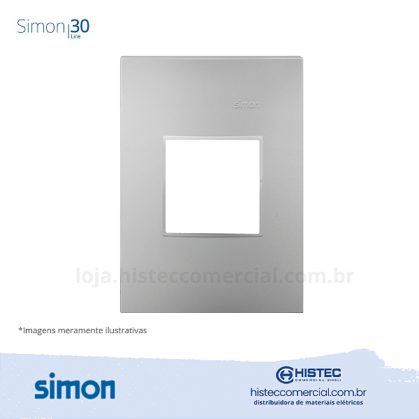 PLACA 4x2 2P+SUPORTE ALUMINIO SIMON 30 LINE 300922-34