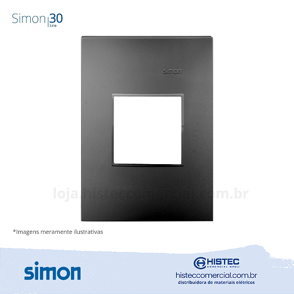 PLACA 4x2 2P+SUPORTE GRAFITE SIMON 30 LINE 300922-38