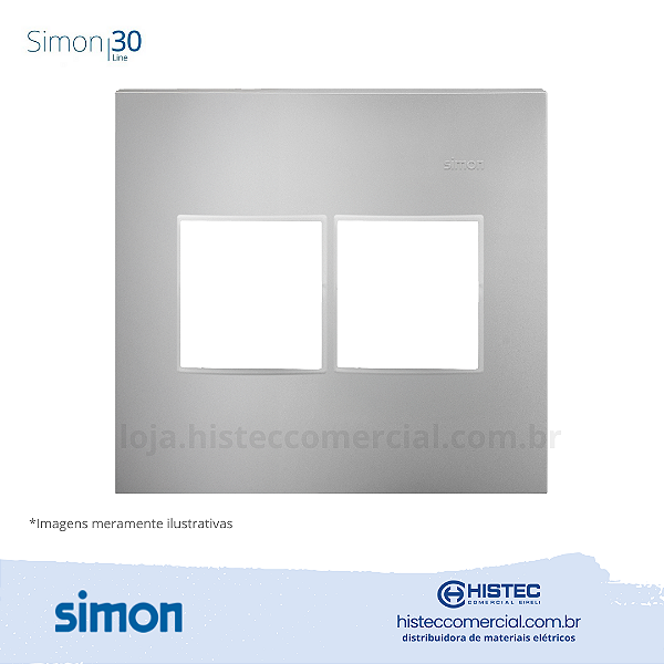 PLACA 4x4 4P+SUPORTE ALUMINIO SIMON 30 LINE 300922-54