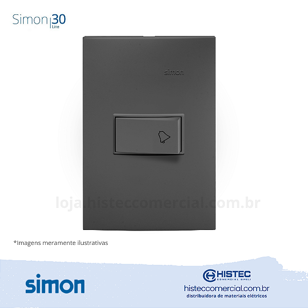 CONJUNTO PULSADOR CAMPAINHA 10A GRAFITE SIMON 30 LINE 300942-38