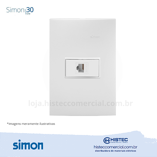 CONJUNTO TOMADA RJ45 CAT5E BRANCO SIMON 30 LINE 300961-30