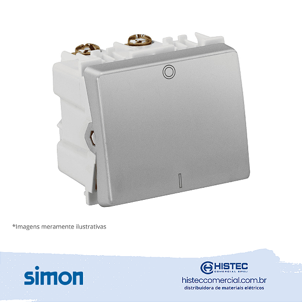 INTERRUPTOR BIPOLAR SIMPLES 25A 250V ALUMINIO SIMON 30.135-34