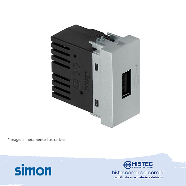 TOMADA USB 1.5A BIVOLT ALUMINIO SIMON 30.381-34