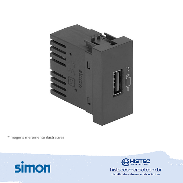 TOMADA USB 1.5A BIVOLT GRAFITE SIMON 30.381-38