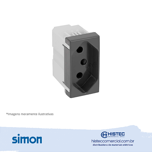 TOMADA 2P+T NBR 10A 250V GRAFITE SIMON 30.426-38