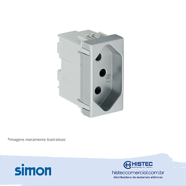 TOMADA 2P+T NBR 20A 250V ALUMINIO SIMON30.427-34