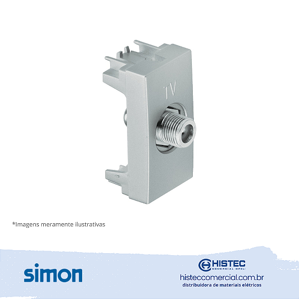 TOMADA COAXIAL PARA TV 75ohms ALUMINIO SIMON 30.476-34