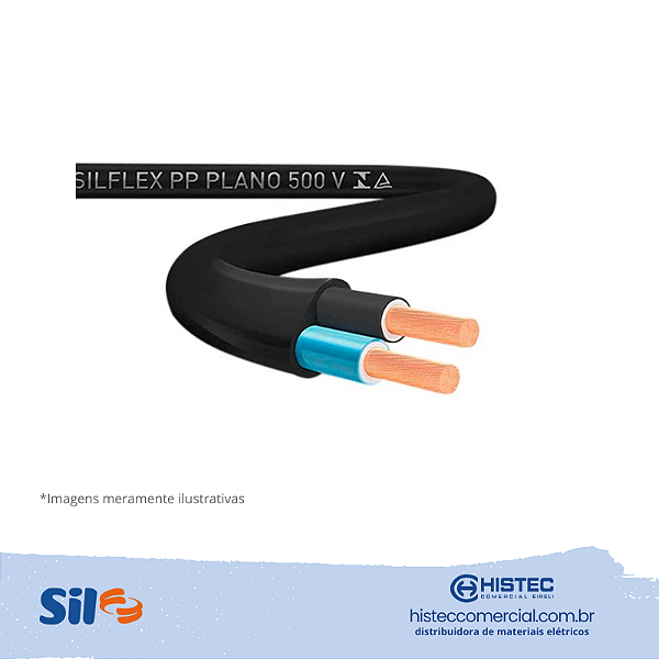 CABO PP SILFLEX 500V 2x1,5MM2 PRETO COM 100M