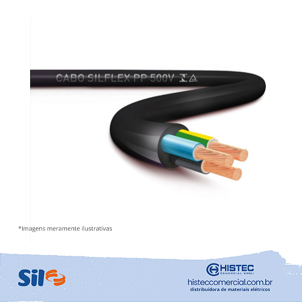 CABO PP SILFLEX 500V 3x2,5MM2 PRETO COM 100M SIL