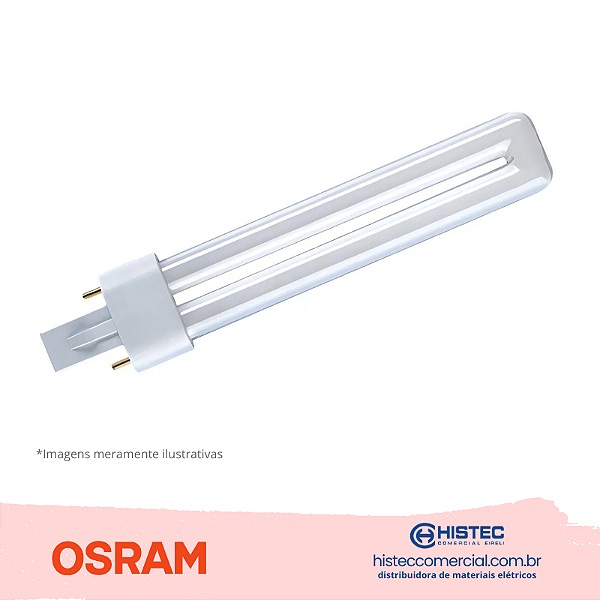 LÂMPADA DULUX S-2P 11W 41-827 AMARELA OSRAM