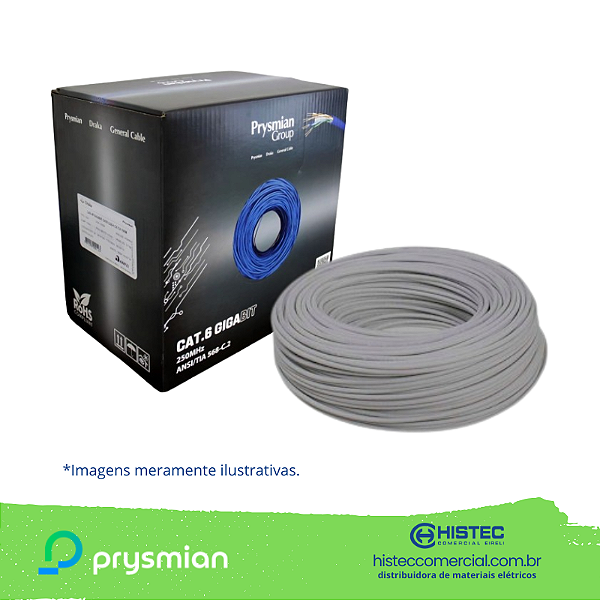 CABO DE REDE MULTILAN PRYSMIAN 4x23AWG GIGABIT CAT6 LSZH CAIXA COM 305 M CINZA