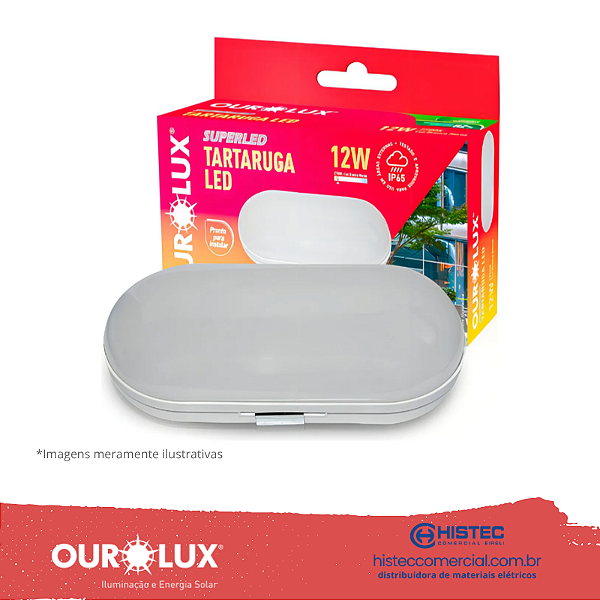 LUMINÁRIA LED TARTARUGA 12W 2,7K IP65 BIVOLT BR 05803 OUROLUX