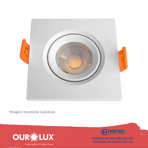 LUMINÁRIA SUPERLED SPOT QUADRADA 3W 4000K BIVOLT BR 05612A OUROLUX