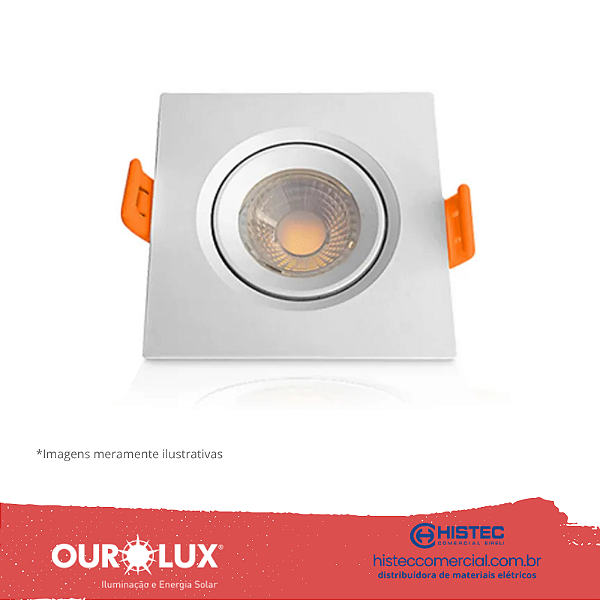 LUMINÁRIA SUPERLED SPOT QUADRADA 5W 6400K BIVOLT BR 05602 OUROLUX