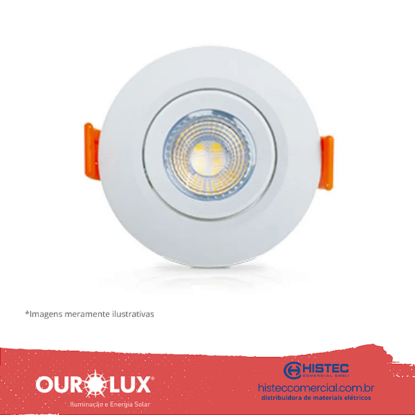 LUMINÁRIA SUPERLED SPOT REDONDA 3W 4000K BIVOLT BR 05610A OUROLUX
